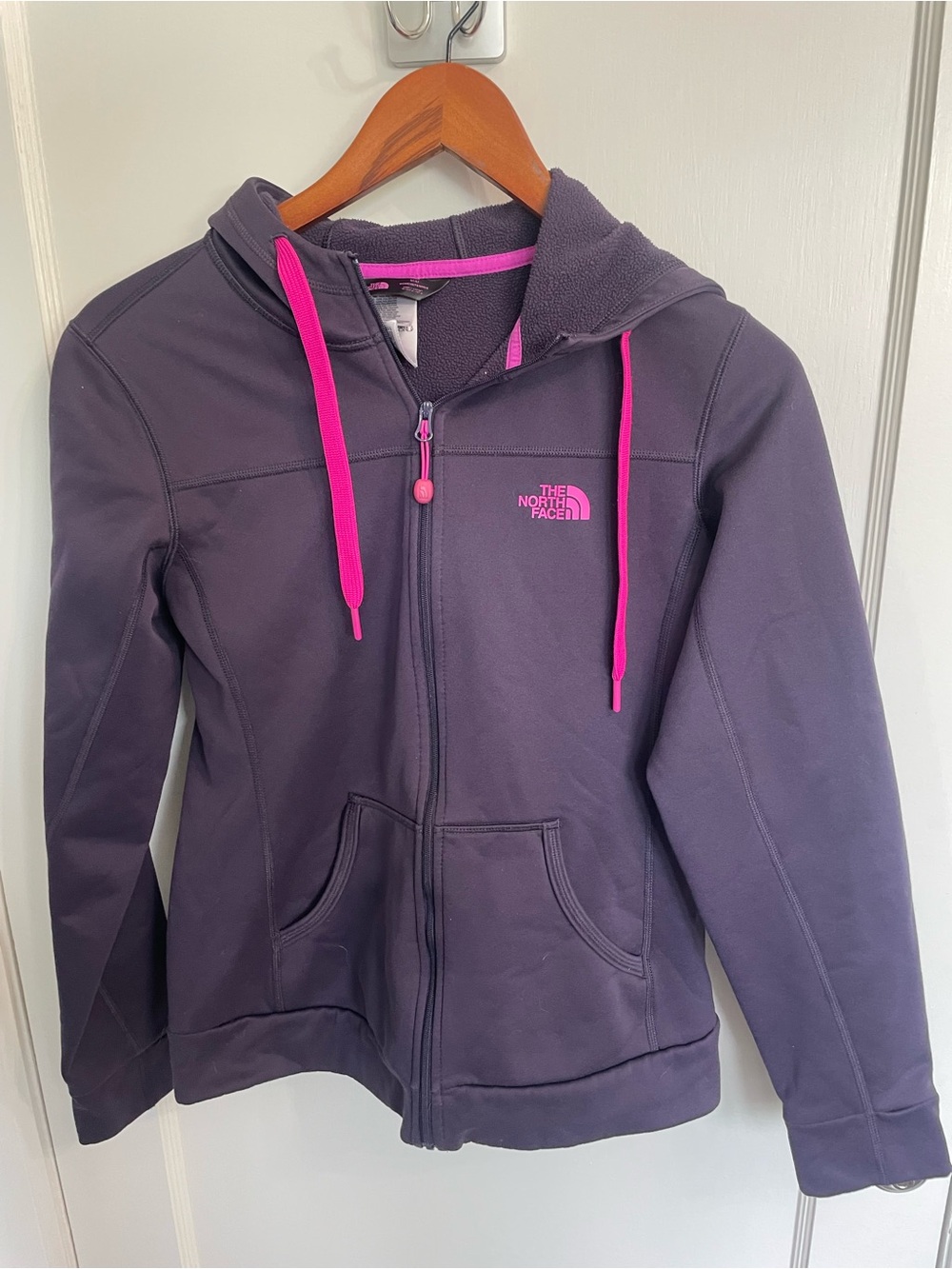The North Face Agave Hoodie Full Zip Women's M Purple Pink Fleece Lined Jacket